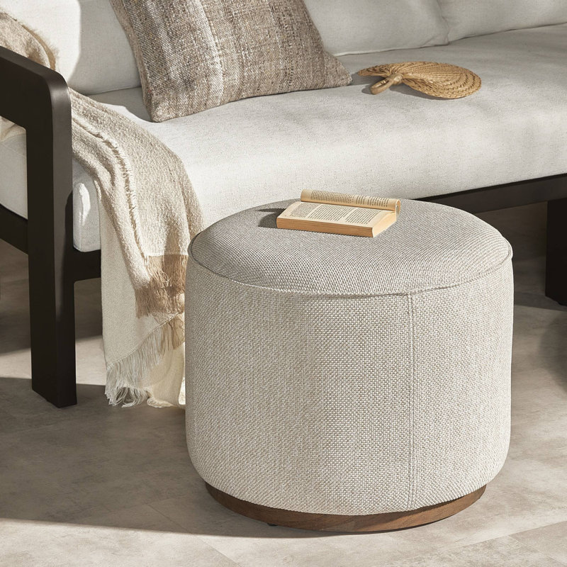 Sinclair Outdoor Ottoman, Ramiro Ecru