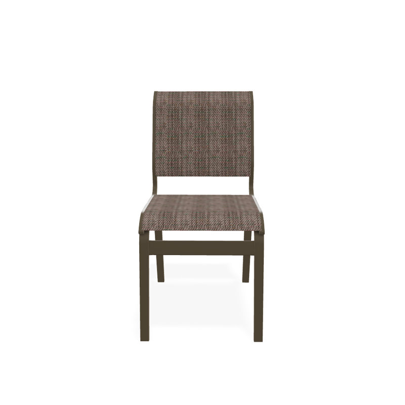 Hiraku Premium All-Weather Wicker Outdoor Dining Side Chair with Cushion, Textured Beachwood, Tempo