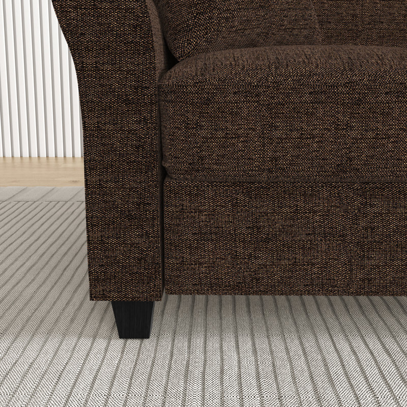Canapé en velours 78,35 po Costilla, Chenille brun