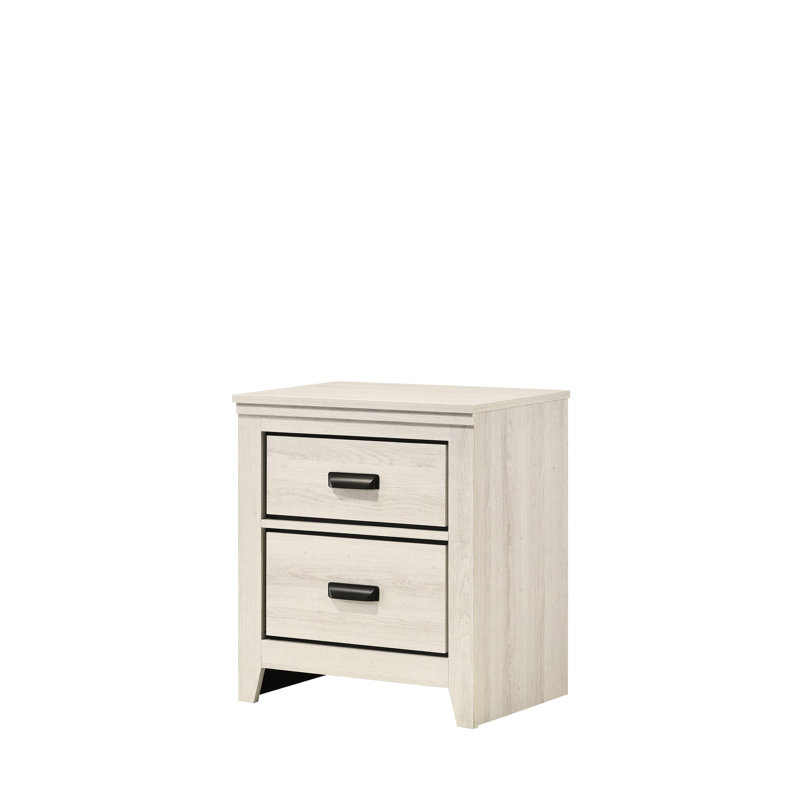 Table de chevet avec 2 tiroirs Beige, Beige