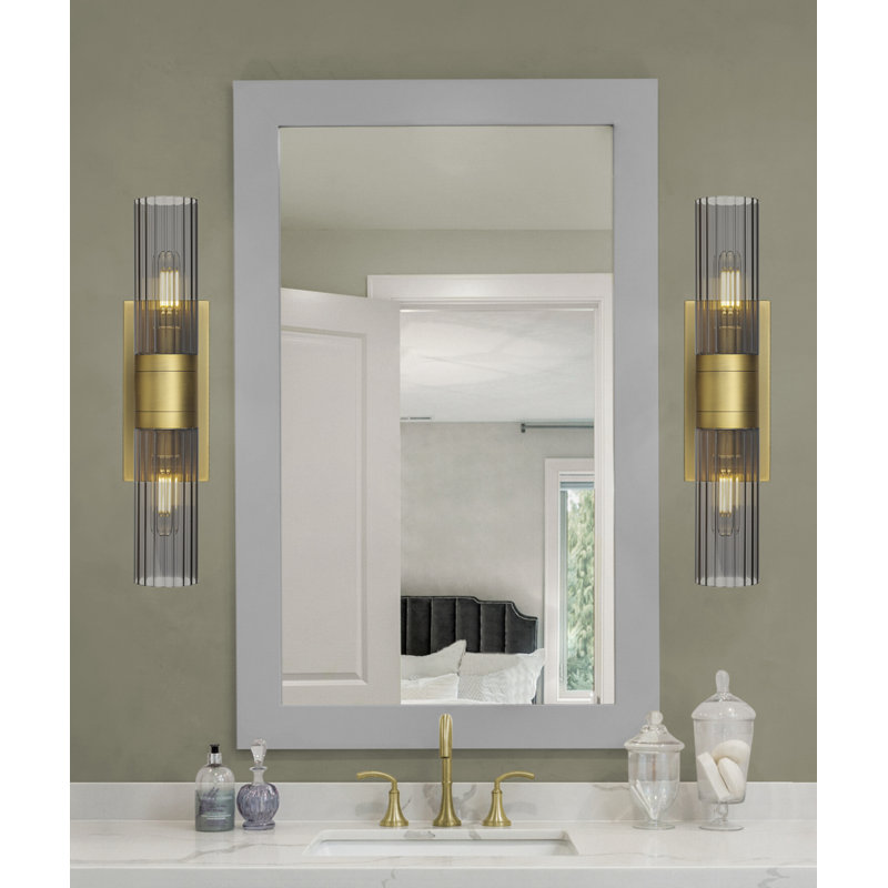 Éclairage pour meuble-lavabo mural 8 po Empire, Laiton brossé, Fumée