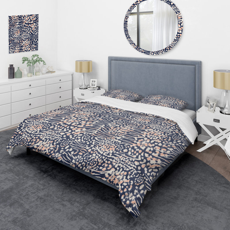 Motif léopard gris - ensemble de housse de couette animaux - microfibre de polyester
