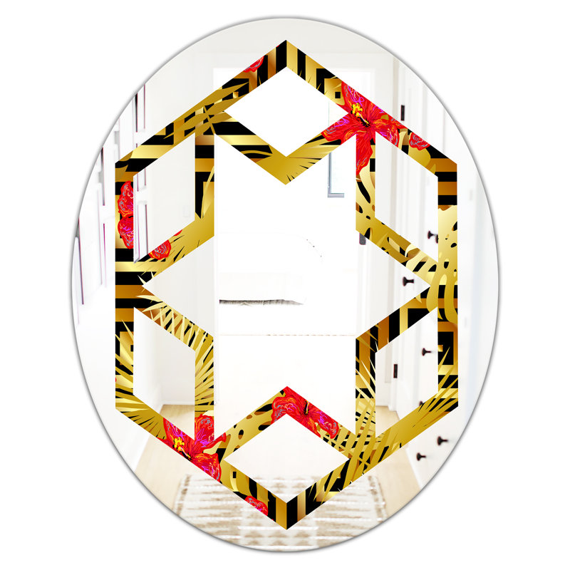 Miroir mural Hexagon Star, 31,5 po x 23,7 po, Motif abstrait III
