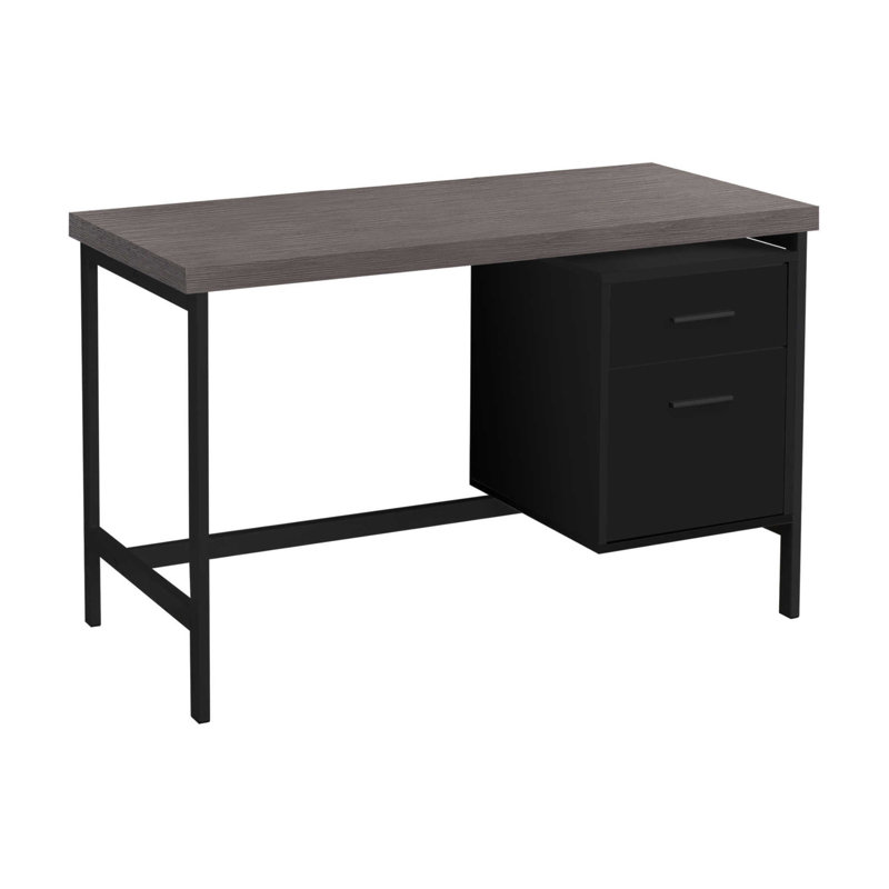 Bureau d'ordinateur, bureau personnel, ordinateur portable, installation à gauche, à droite, tiroirs de rangement, L 48 po, travail et métal, contemporain, moderne