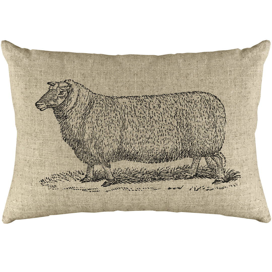 Sheep Linen Lumbar Pillow TheWatsonShop