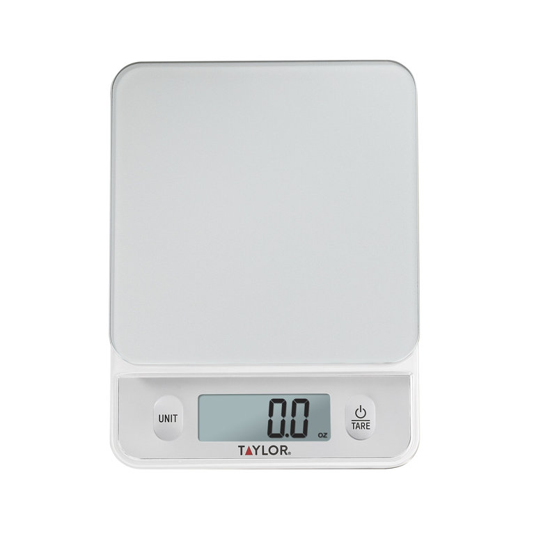 Taylor Silver Glass Top Digital Kitchen Food Scale