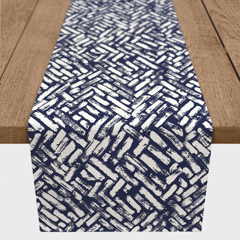 Chemin de table Cordairo, 90 po x 16 po, Bleu marine