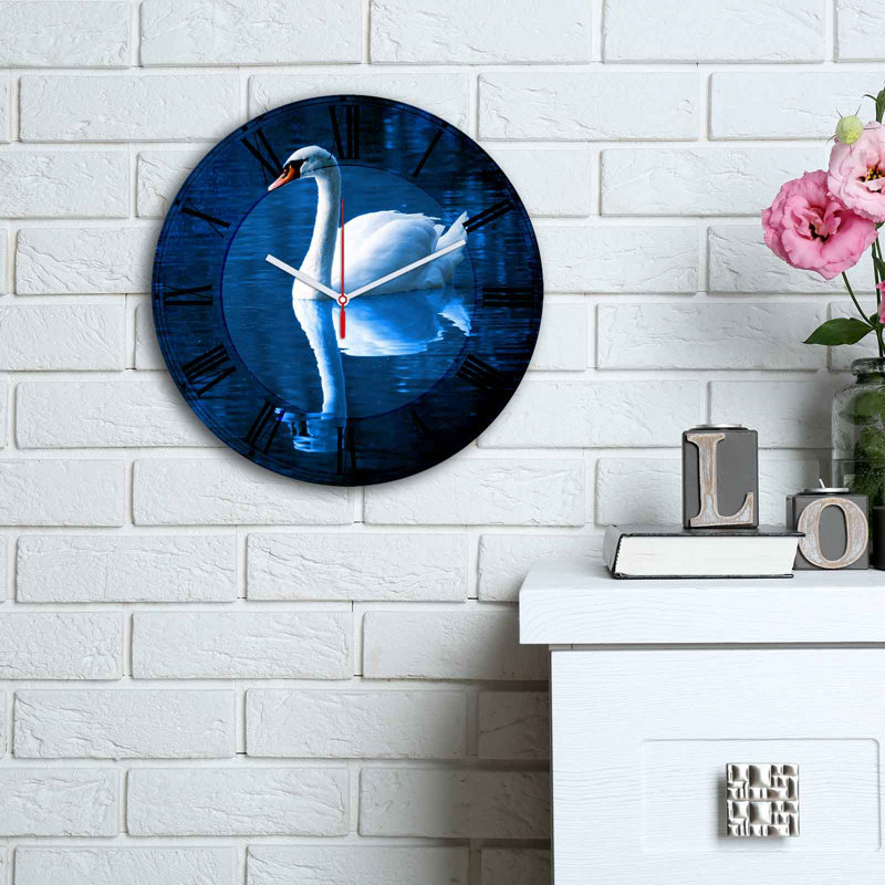 Horloge murale élégante Elegant, 11,8 pouces de diamètre | 100% panneau de fibres à densité moyenne avec une épaisseur de 0,2 pouce | Design élégant pour la maison ou le bureau | La montre moderne ajoute de la sophistication à n'importe quel espa