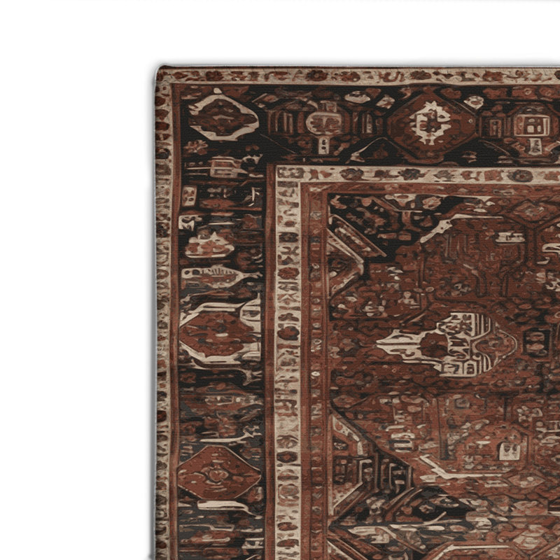 Tapis turc intérieur et extérieur brun, Rectangulaire 2 pi x 3 pi