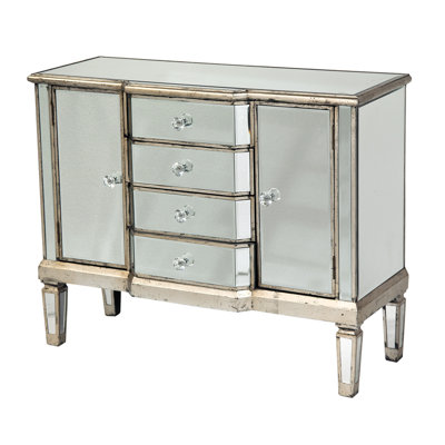 Adelle 2 - Door Mirrored Rectangle Accent Cabinet