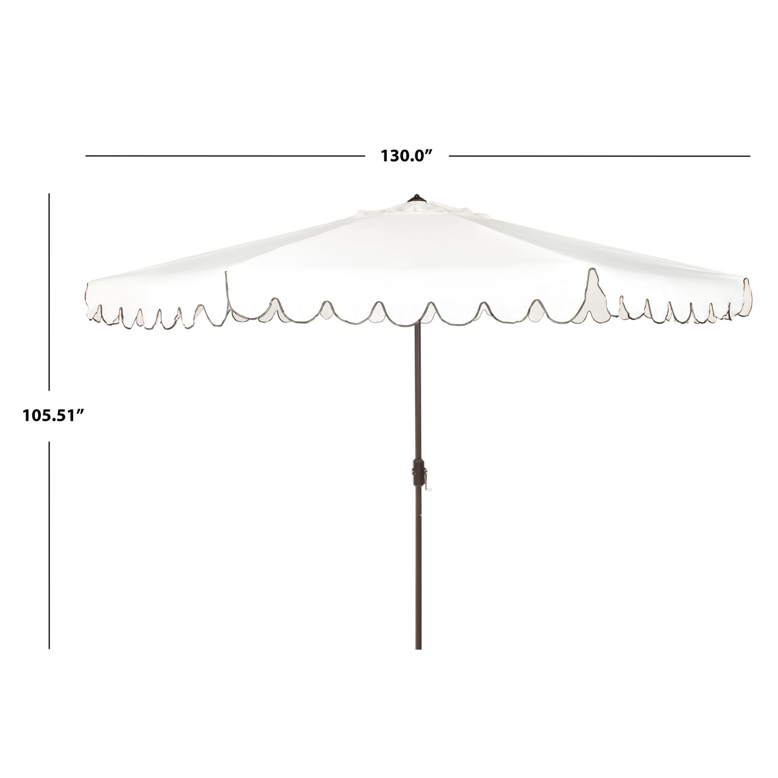 Teo 130'' Outdoor Umbrella,  White/Black