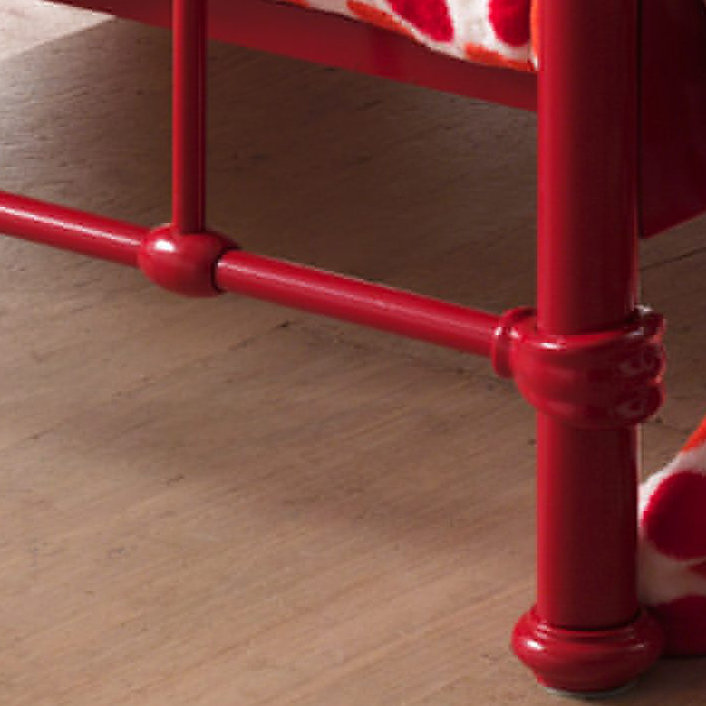 New York Metal Frame Bed, Red, European Single (90 x 200cm)