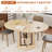 44‘’ Extendable Dining Table for 4-8 People, Round Dining Table with Scratch-Resistant MDF, Modern Kitchen Table with Noiseless Sliding & Storage, Dining Room Table, Natural-1948416562