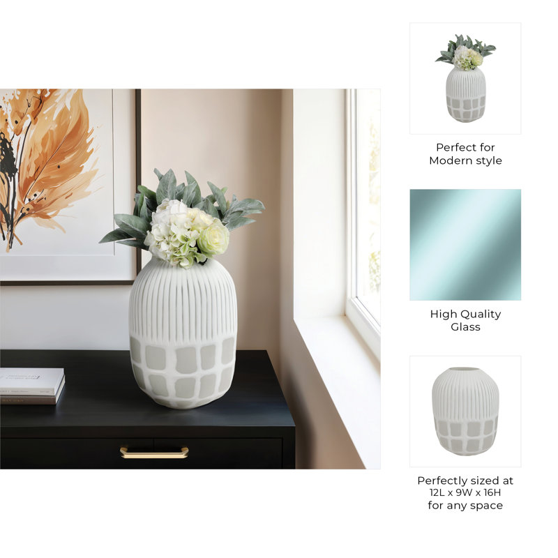 Arles Glass Table Vase, 16" H x 12" W x 9" D