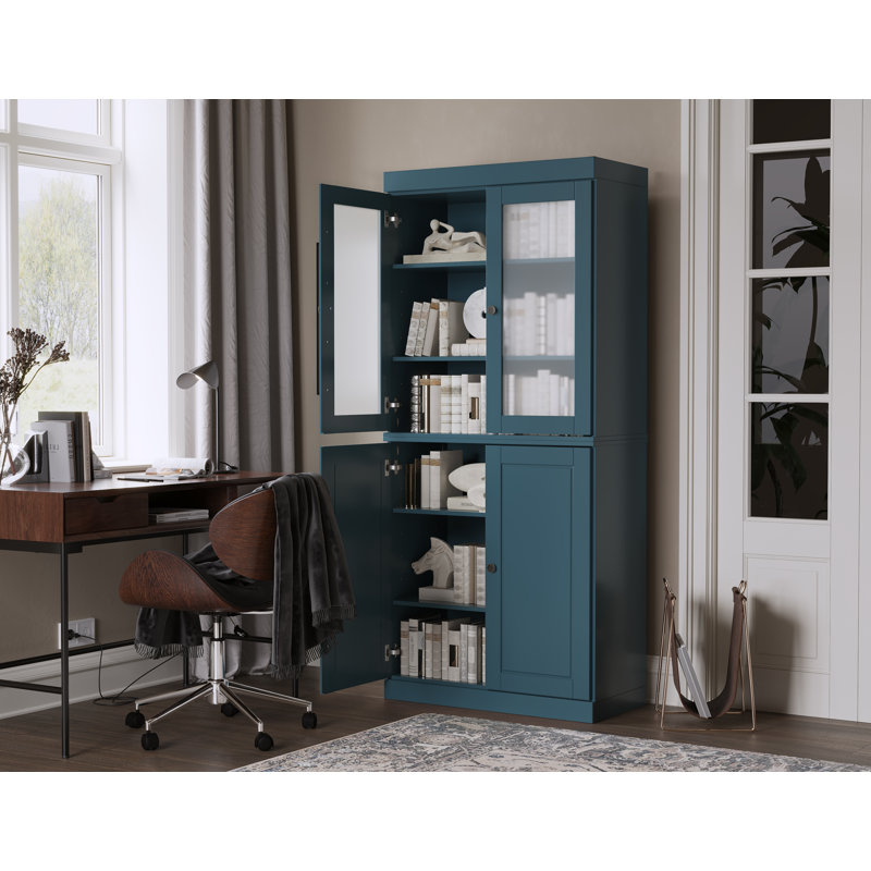 Bibliothèque à 6 tablettes Vananh, Bleu sarcelle