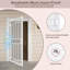 32 po x 80 po. Porte de sécurité universelle en acier thermolaqué réversible à fixation en surface avec écran en métal-122430821-122430818