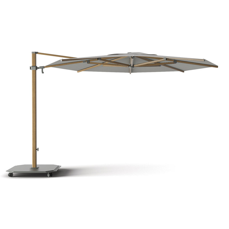 192'' W Sunbrella® Cantilever Umbrella, Natté Gray Chiné, Charcoal, Alu Teak