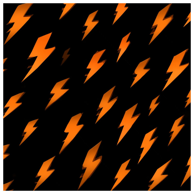 Tapis de bain orange Lightning Bolts, 34in W x 21in L