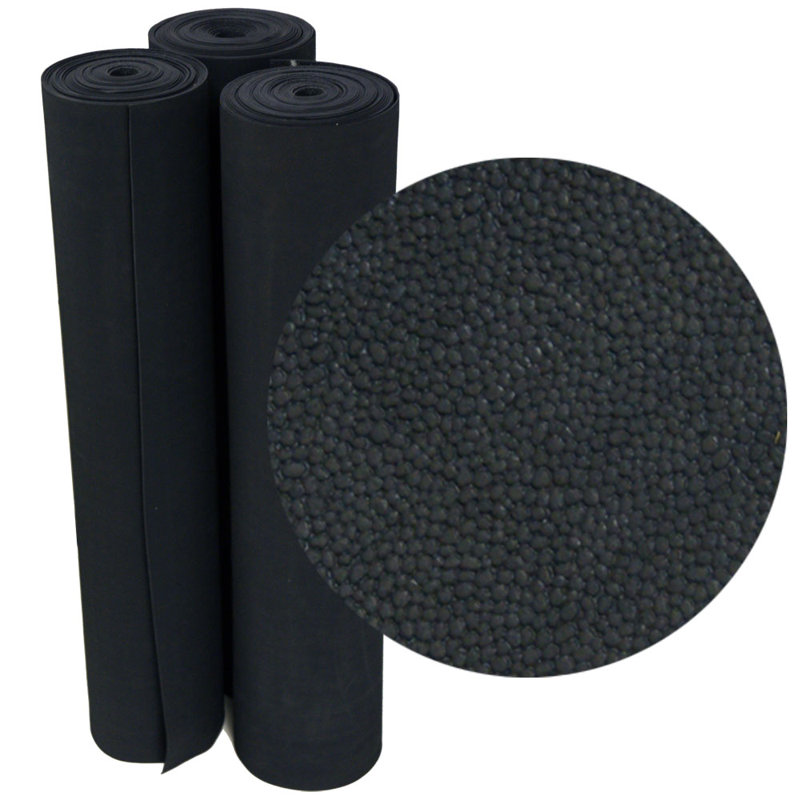 Black Pebble Surface Rubber Runner Mat, 48" x 6"
