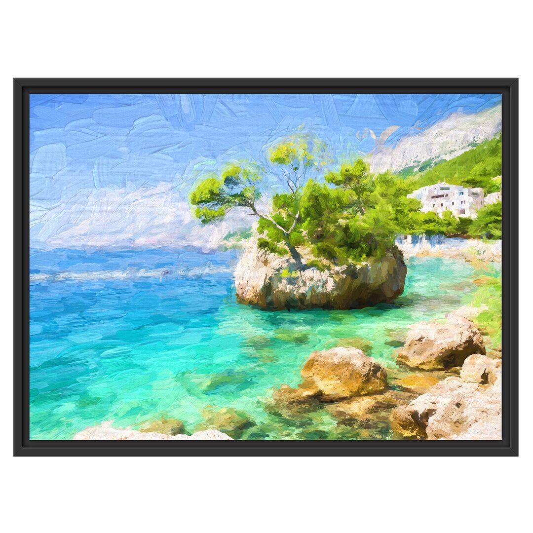 Gerahmtes Wandbild Dalmatia Strand in Kroatien