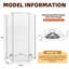 Cabine de douche d'angle sans cadre 91,4 cm x 91,4 cm x 182,9 cm, cabine de douche néo-angle avec verre trempé transparent de 6 mm, porte de douche pivotante avec pellicule anti-explosion et revêtement nanochrome-98671808