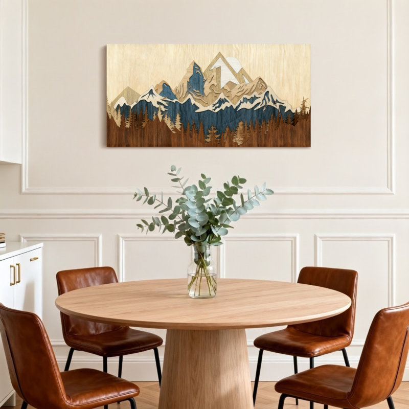 Paysage et nature, chaîne de montagnes, paysage forestier, art, H 20 po x l 40 po