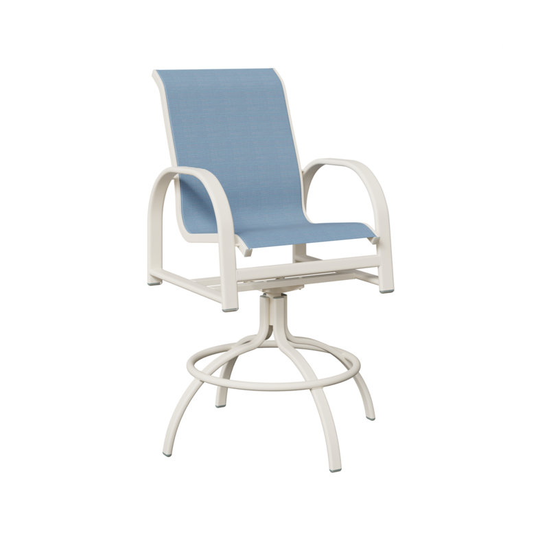 Chaise berçante pivotante Berlin Gardens Murphy Slings, Dupione près de la piscine, Blanc mat
