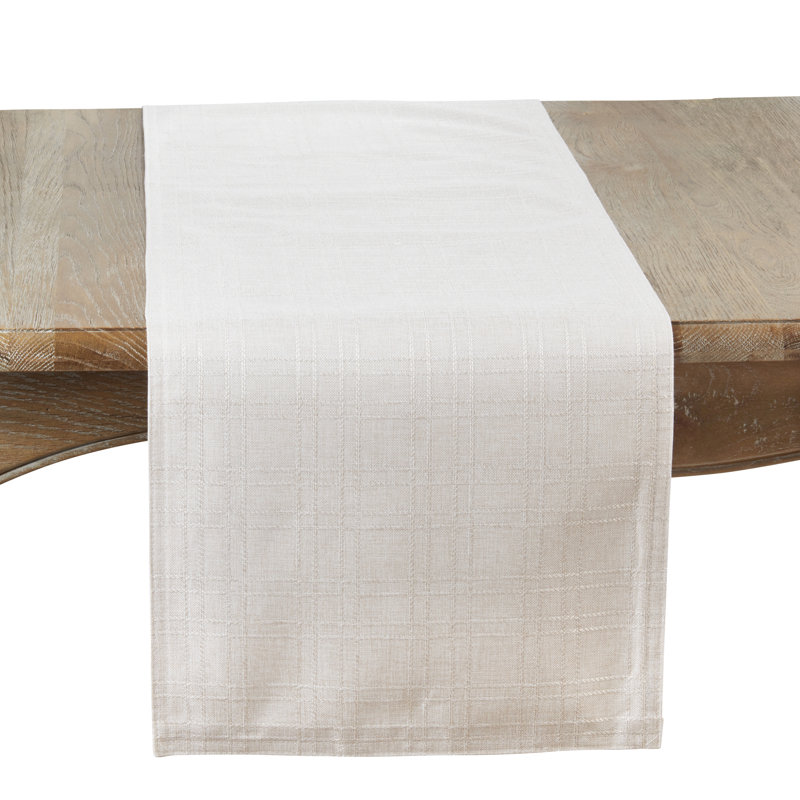 Classic Stitched Plaid Table Runner, 108" L x 16" W, Pink