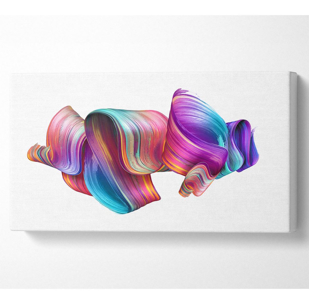 Rainbow Ribbon Stroke Wide Canvas Print