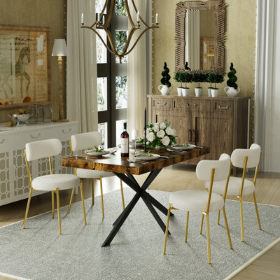 Table de salle à manger rectangulaire extensible de 55,11 po à 70,86 po avec chaises en bois