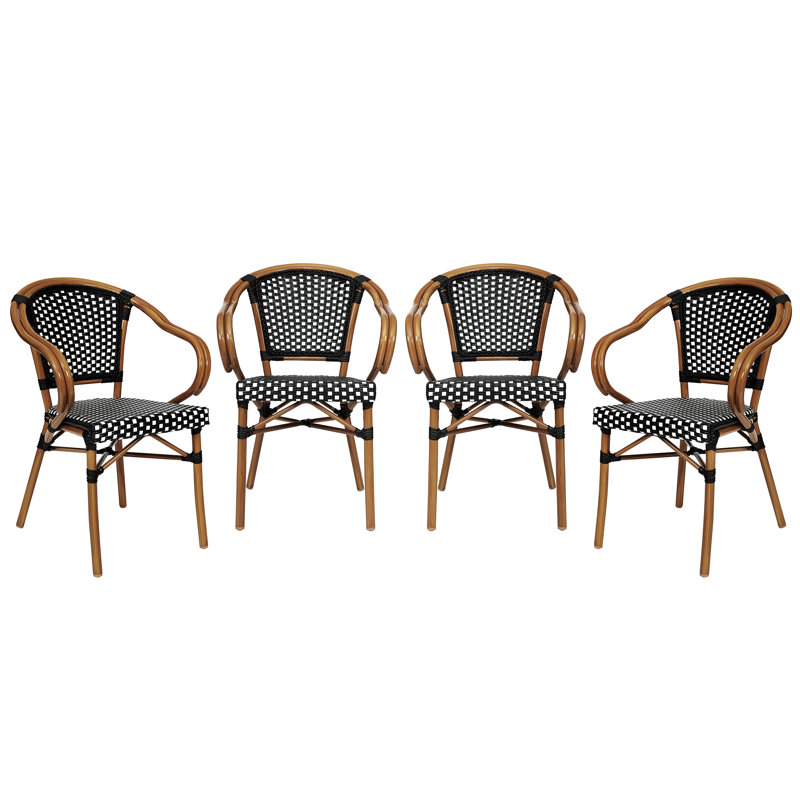 Chaises Paris Damore All-Weather Commercial, Noir / blanc