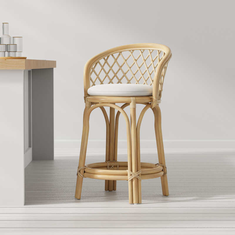 Tabouret de bar et de comptoir Sandi, Tabouret de comptoir (siège d'une hauteur de 26 p, Naturel