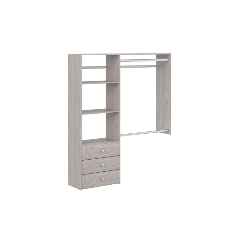 36'' - 60'' Closet System (Can Be Cut To Fit), Weathered Gray