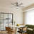 46 Inch 5 PCS Plywood Blades  Ceiling Fan With Light Kit 3 Color LED Light Source, DC 6 Speed ,Remote Control Ceiling Fan  for Patio Living Room, Bedroom, Office,Indoor.((SLIVER )-129417979-129417980