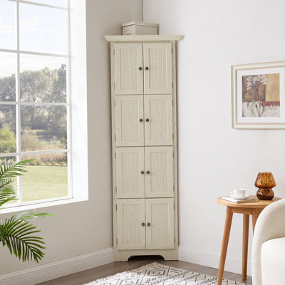 Accent Cabinet, Corner Kitchen Storage Cabinet With Shelves For Bathroom, Living Room, Kitchen