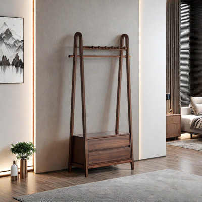 Chic Space-Saving Coat Rack with Dual Drawers