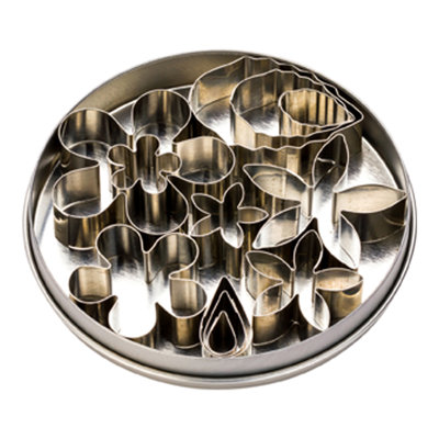 Emporte-pièces fleur 12 pièces, 1 emporte-pièce à ressort en étain - formes multiples, contours précis, ensemble d'emporte-pièces fleur en métal, pour desserts ou gâteries,