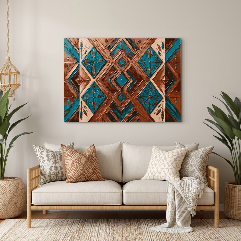 Art mural en métal brun, Southwestern Cowboy, H 144 po x l 216 po x P 0,05 po