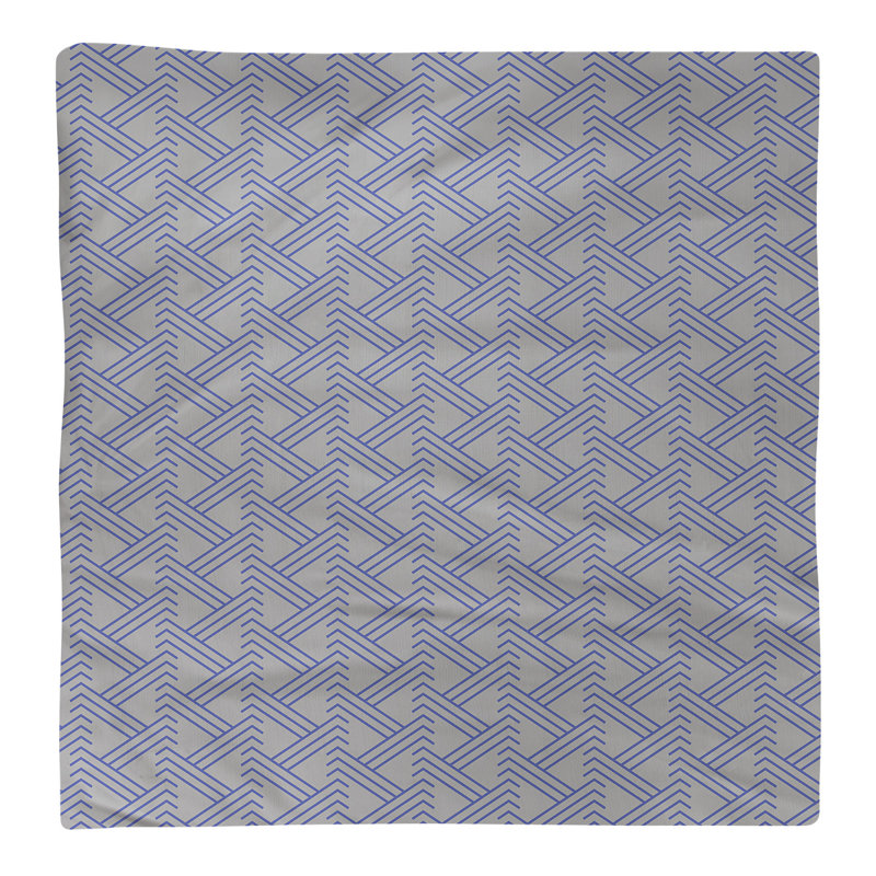 Serviette de table en coton Zig Zag, Gris/bleu, H 0,1 po x l 22 po x P 22 po, Polyester sergé