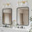 3 Light Brass Gold Bathroom Light Fixtures with Beige Glass
