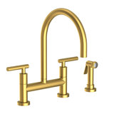 East Linear Kitchen Bridge Faucet with Side Spray