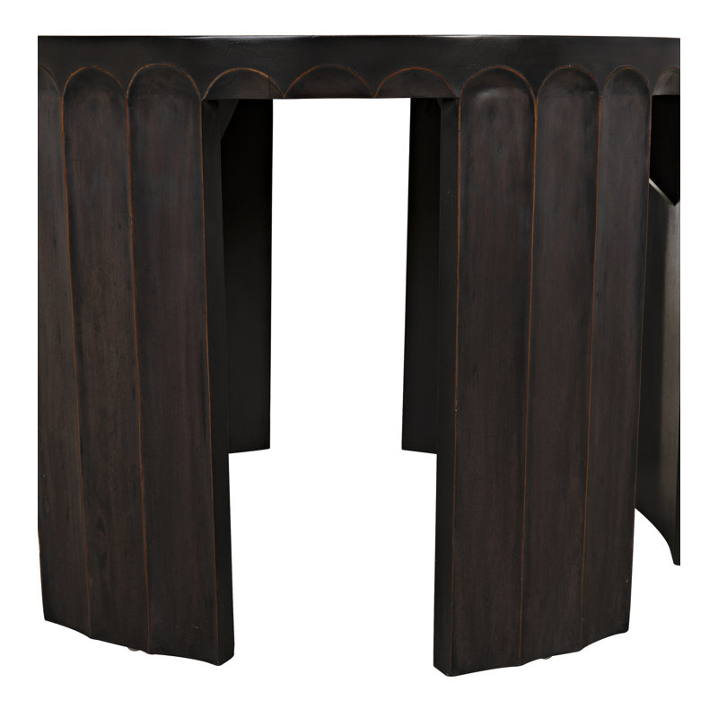 Fluted Solid Wood End Table