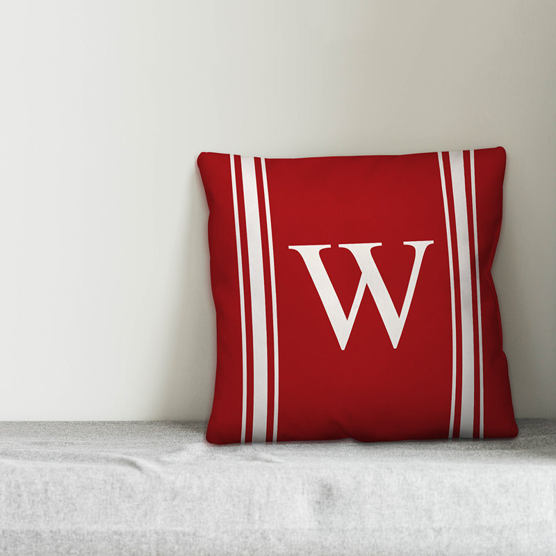 Striped Throw Pillow, W, Red