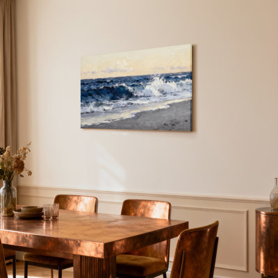 Tableau mural sur toile tendue représentant des vagues océaniques et un paysage marin
