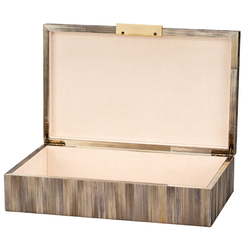 Palm Handmade Decorative Box, Gray