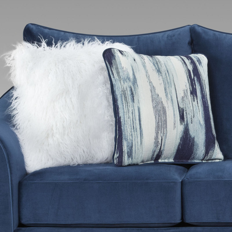 Rabelais Flared Arm Sofa, Bleu, 39" H x 90" W x 38" D