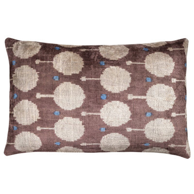 Handmade Velvet Pillow And Insert – Ivory Medallion, 16X24"