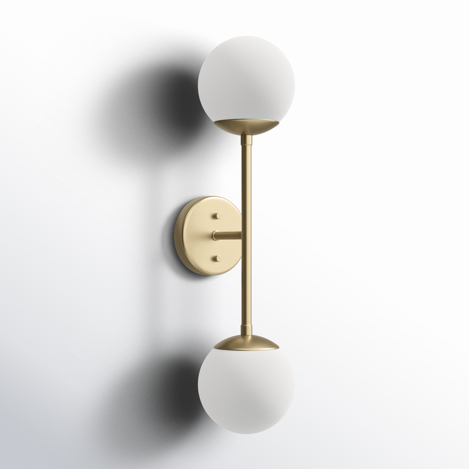 Bridgit 2 Light Glass Dimmable Wall Sconce, Brushed Gold