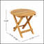 Table d'appoint pliable et réglable en bois d'acacia, aucune installation requise, parfaite pour une utilisation intérieure et extérieure