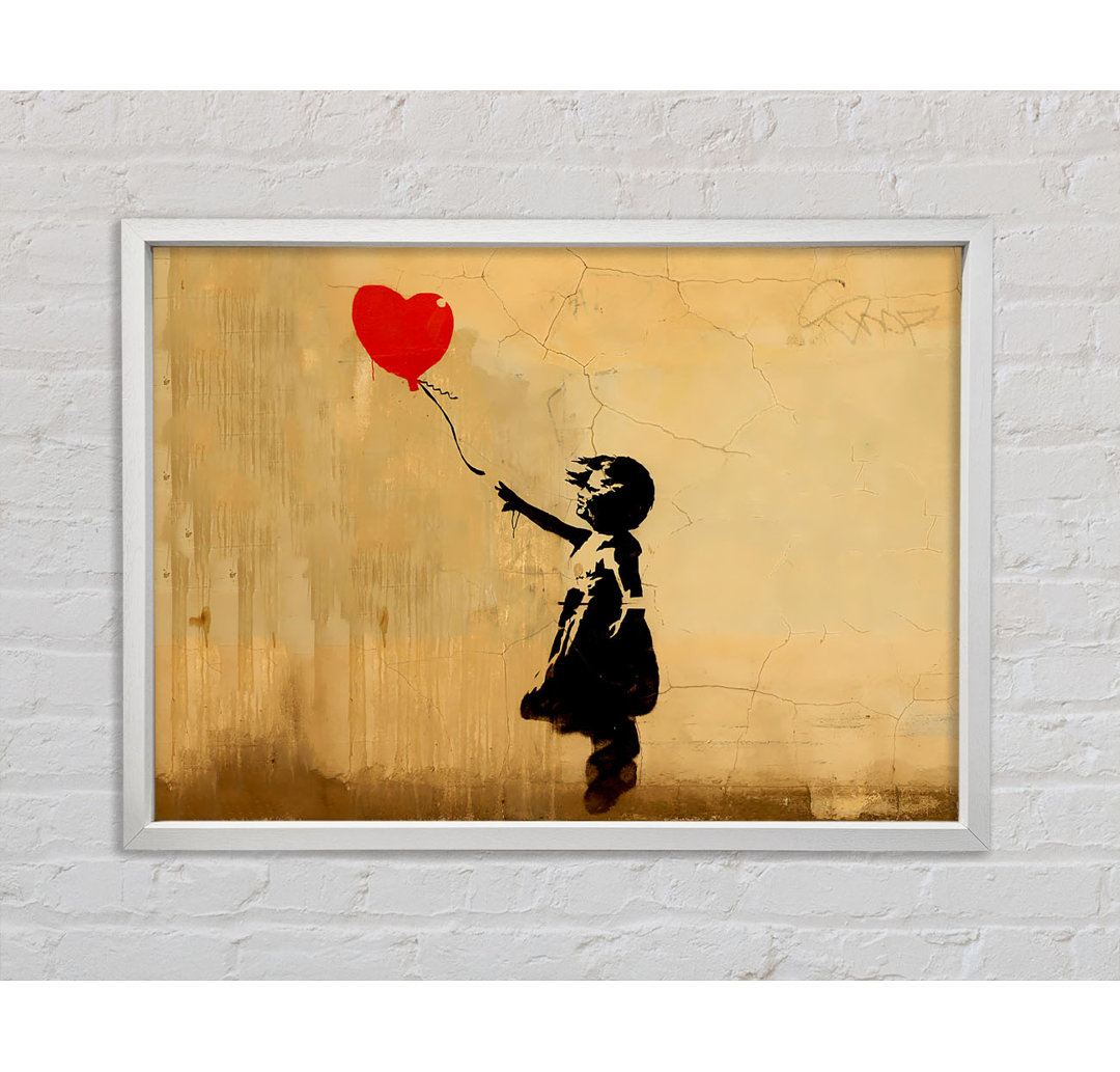 Love Heart Balloon Left - Einzelner Bilderrahmen Kunstdrucke auf Leinwand